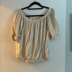 Elegant Cream Striped Blouse